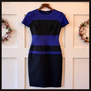 💙 Karen Millen Colorblock Sheath Dress 💙 | Blue & Black | Size US 6